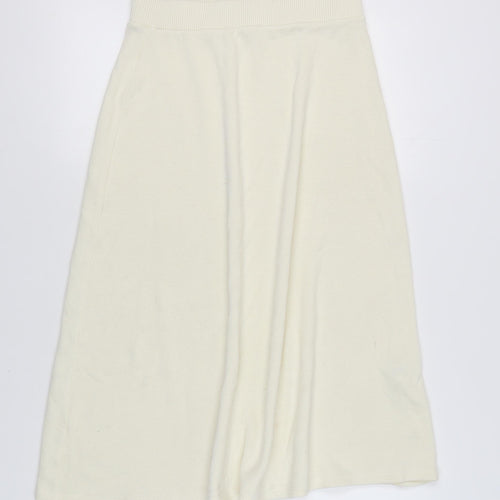 Zara Women's Ivory Skirt Size 12 Viscose Blend