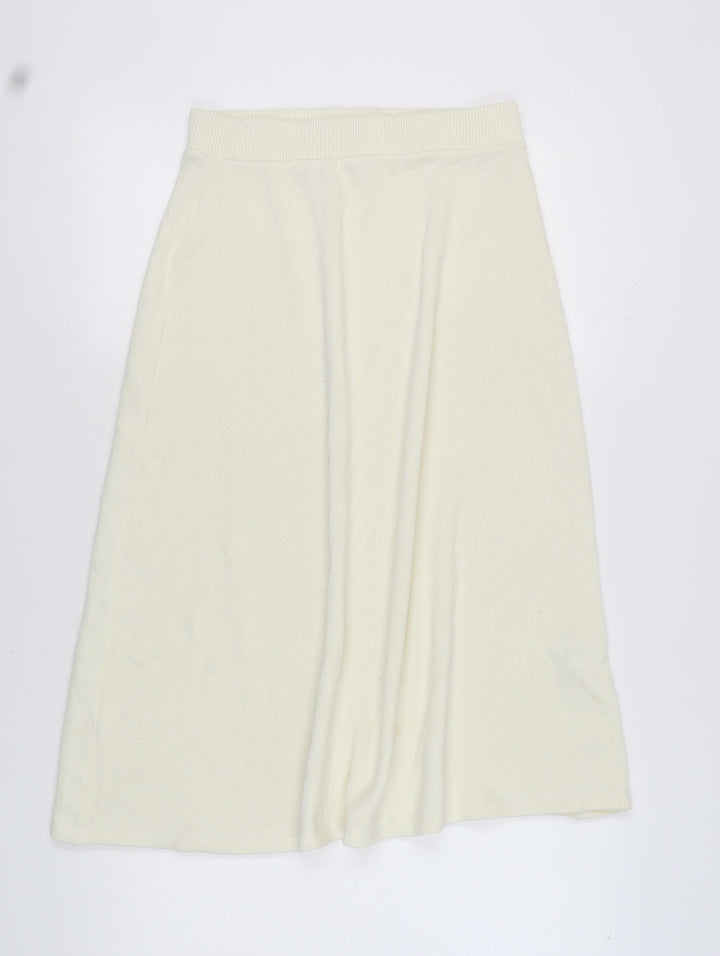 Zara Women's Ivory Skirt Size 12 Viscose Blend