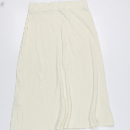 Zara Women's Ivory Skirt Size 12 Viscose Blend