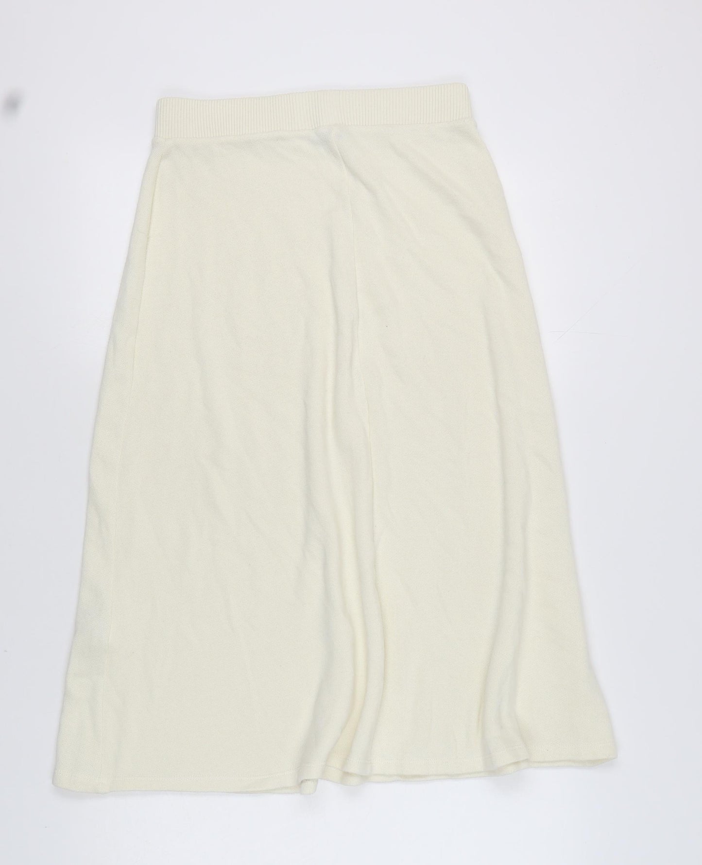Zara Women's Ivory Skirt Size 12 Viscose Blend