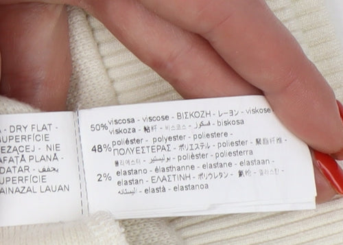 Zara Women's Ivory Skirt Size 12 Viscose Blend