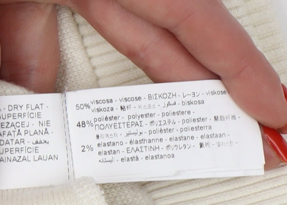 Zara Women's Ivory Skirt Size 12 Viscose Blend