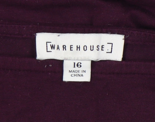 Warehouse Women's Purple Blouse Size 16 Boat Neck