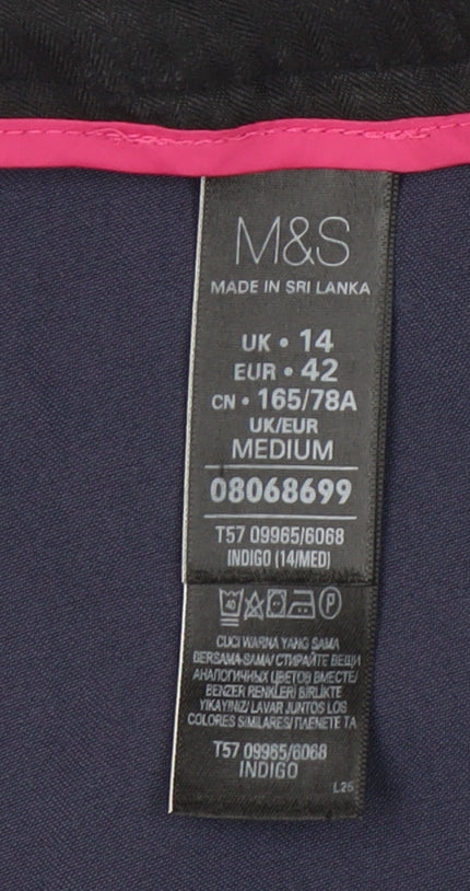Marks and Spencer Women's Blue Trousers Size 14 Workwear