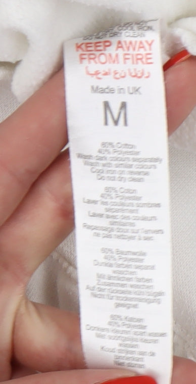 bohooMAN Men's White Dragon Graphic Hoodie M