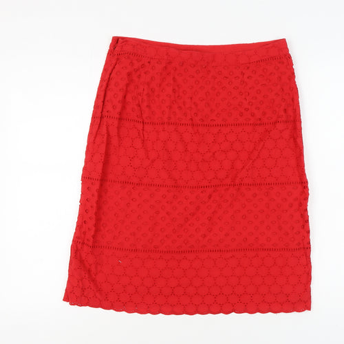 Marks and Spencer Women's Red Midi Pencil Skirt