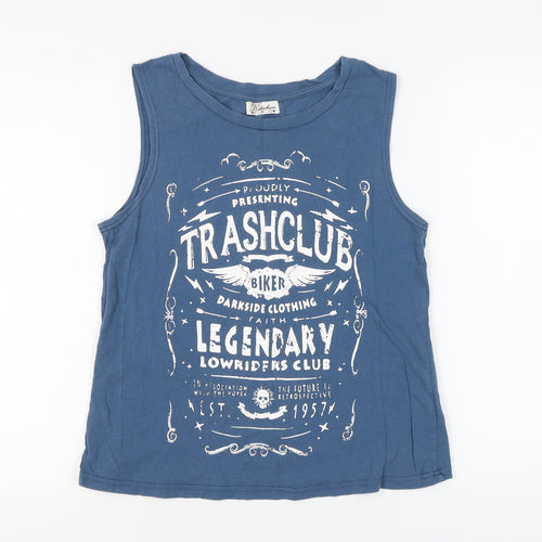 Kitschen Women's Blue Graphic Tank Top, Size M