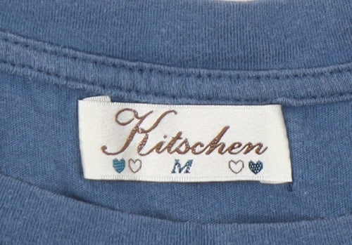 Kitschen Women's Blue Graphic Tank Top, Size M