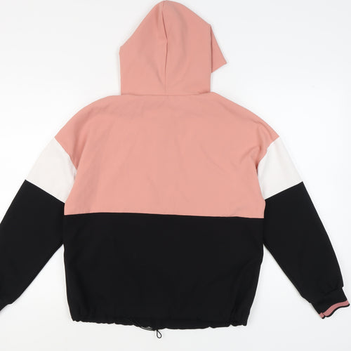 Zara Women's Pink Hoodie, Size S, Colourblock Style
