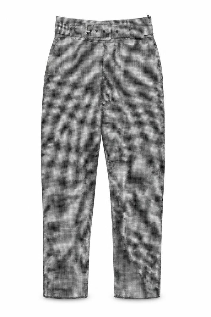 Front view of Zara Women's Black & White Check Trousers S