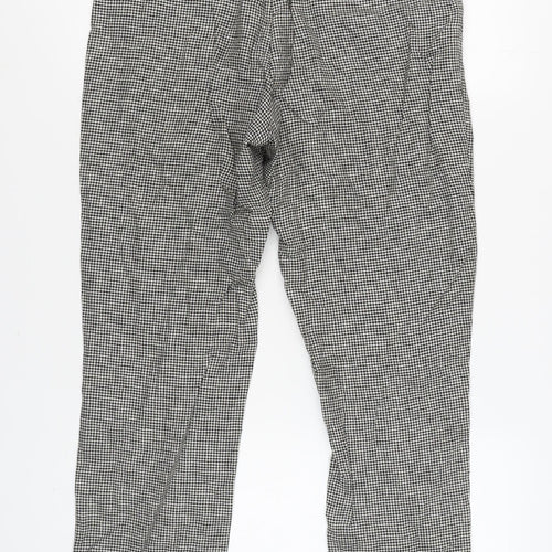Zara Women's Black & White Check Trousers S
