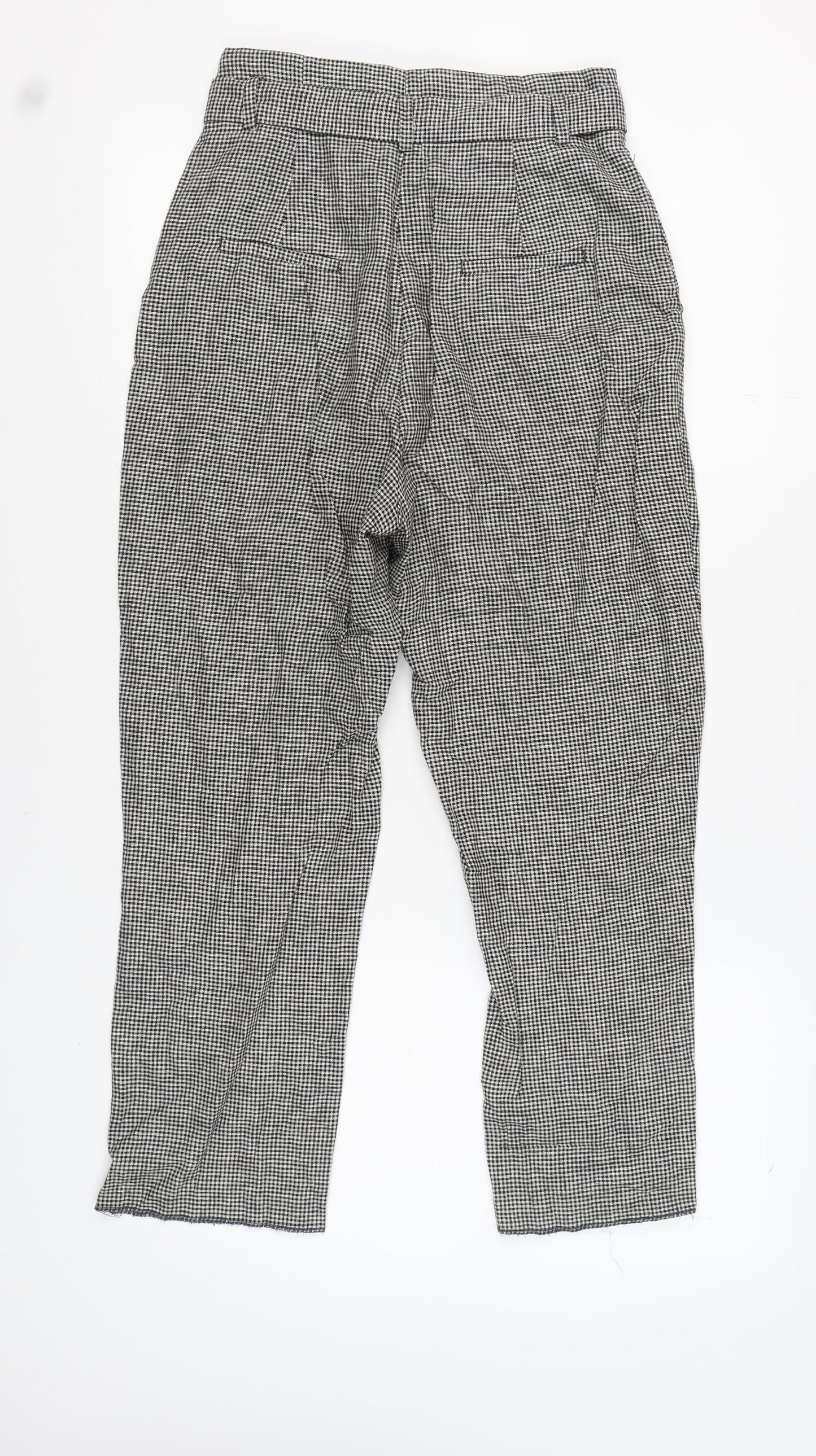 Zara Women's Black & White Check Trousers S