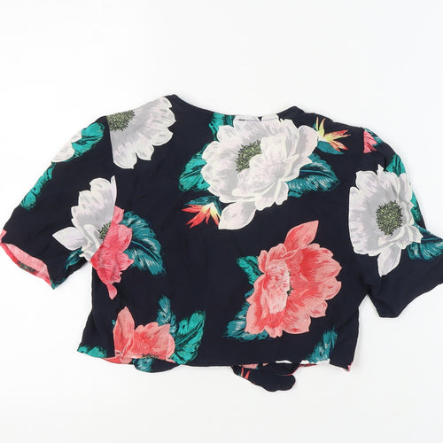 Zara Women's Multicoloured Floral Wrap Blouse XS