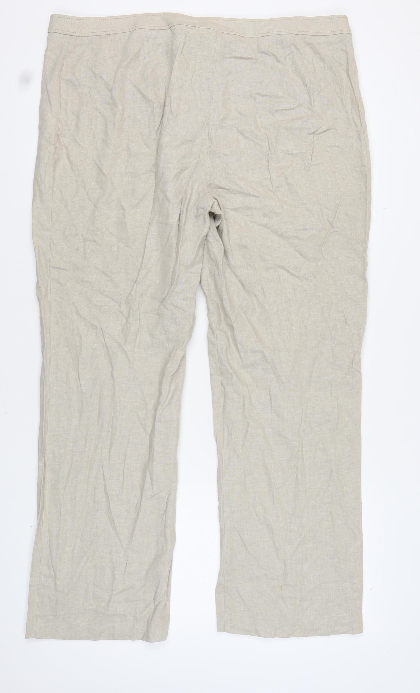 Marks and Spencer Beige Women’s Linen Trousers Size 20