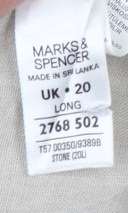 Marks and Spencer Beige Women’s Linen Trousers Size 20