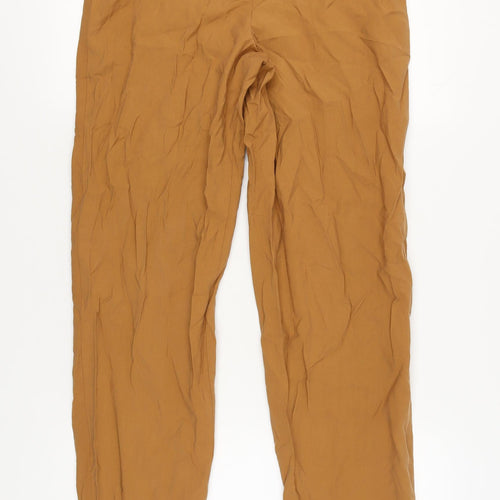 Zara Women's Brown Flat Front Trousers Size S