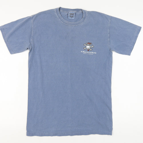 Comfort Colors Men's Blue Graphic Print T-Shirt Size S