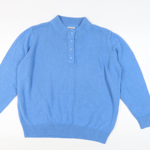 Damart Women's Blue Henley Jumper XL - Casual & Elegant