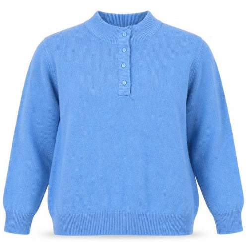 Damart Women's Blue Henley Jumper XL - Casual & Elegant