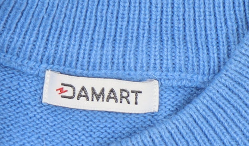 Damart Women's Blue Henley Jumper XL - Casual & Elegant