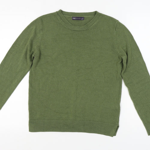 Marks and Spencer Women's Green Slim Pullover Jumper Size 12