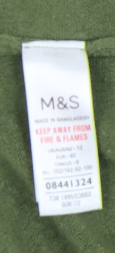 Marks and Spencer Women's Green Slim Pullover Jumper Size 12