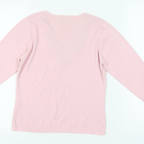 Fay Louise Women's Pink Embroidered Jewel Pullover Jumper