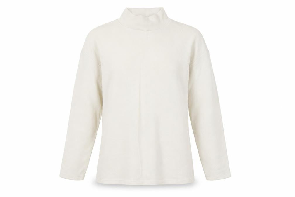 Front view of Zara Women's Ivory Mock Neck Jumper, size S