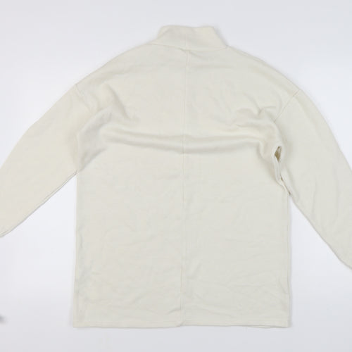 Zara Women's Ivory Mock Neck Jumper Size S