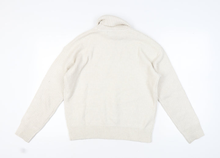 Marks and Spencer Women's Ivory Roll Neck Jumper M