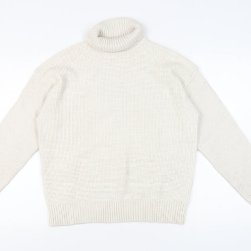 Marks and Spencer Women's Ivory Roll Neck Jumper M
