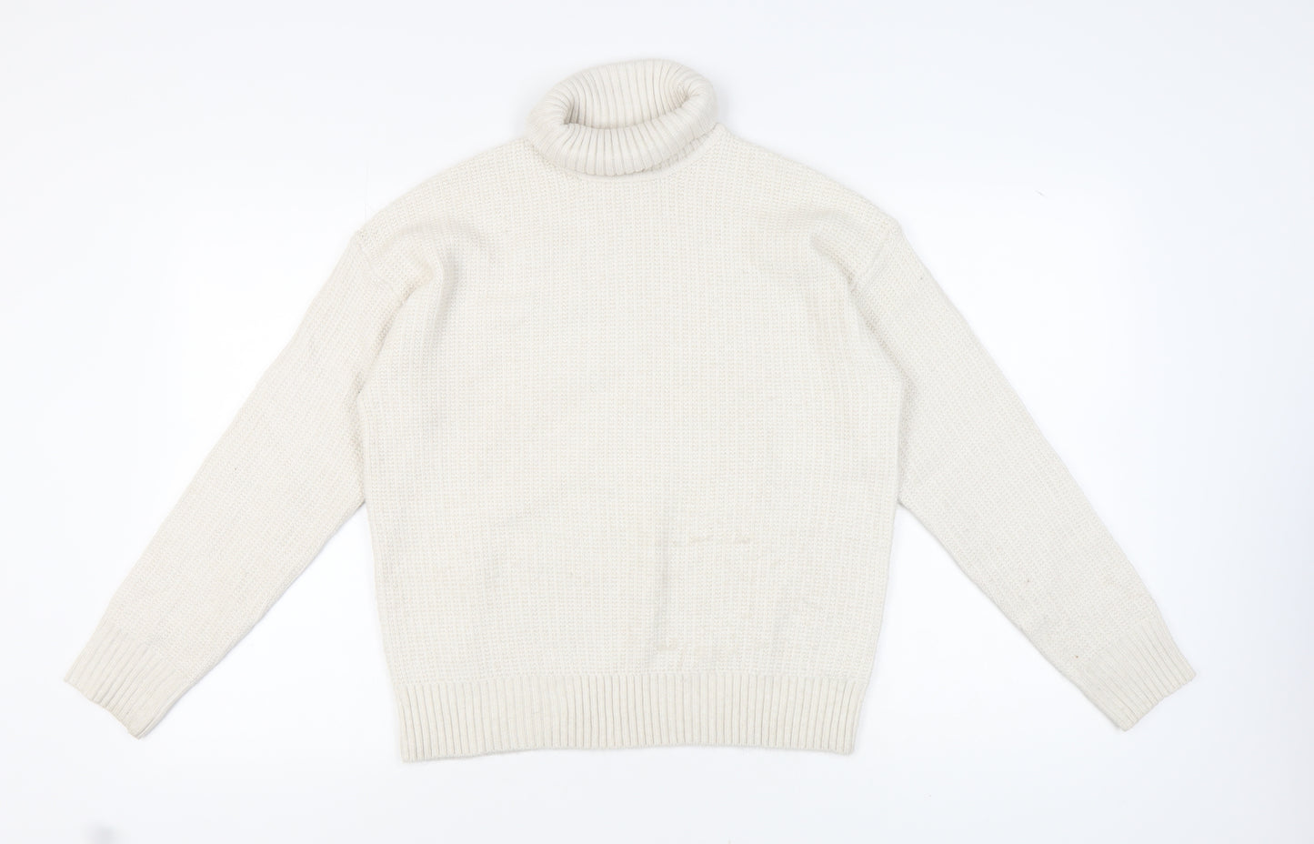 Marks and Spencer Women's Ivory Roll Neck Jumper M