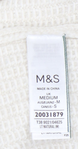 Marks and Spencer Women's Ivory Roll Neck Jumper M