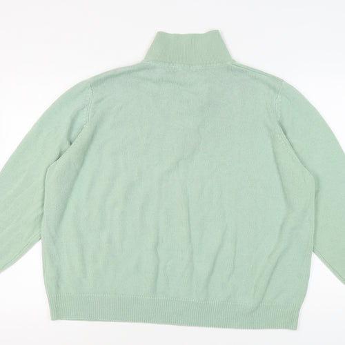 Damart Women's Green Collared Henley Jumper Size 14