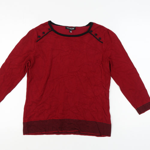 Debenhams Women's Red 3/4 Sleeve Jumper Size 16