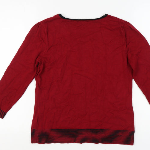 Debenhams Women's Red 3/4 Sleeve Jumper Size 16
