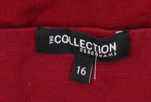 Debenhams Women's Red 3/4 Sleeve Jumper Size 16