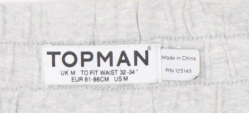 Topman Men’s Grey Sweat Shorts, M, Regular Fit