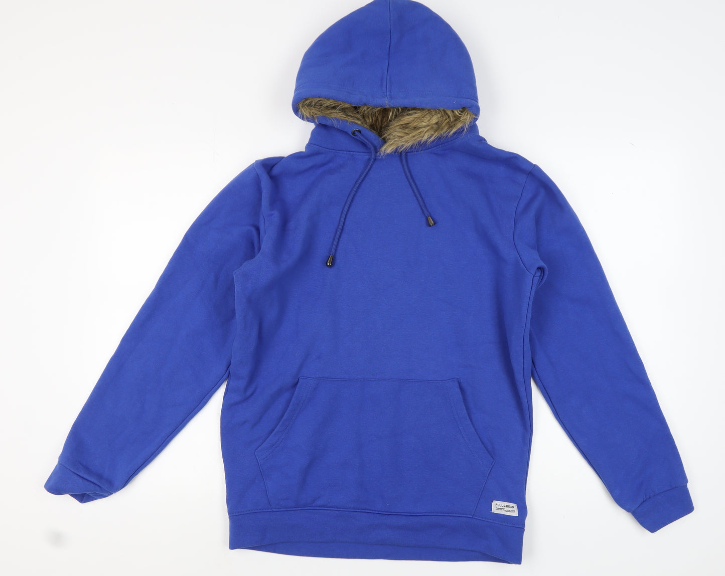 Pull & Bear Men's Blue Pullover Hoodie, Size S, Winter
