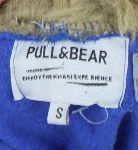 Pull & Bear Men's Blue Pullover Hoodie, Size S, Winter