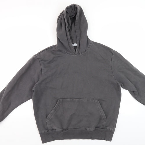 ASOS DESIGN Men's Grey S Pullover Hoodie Fleece