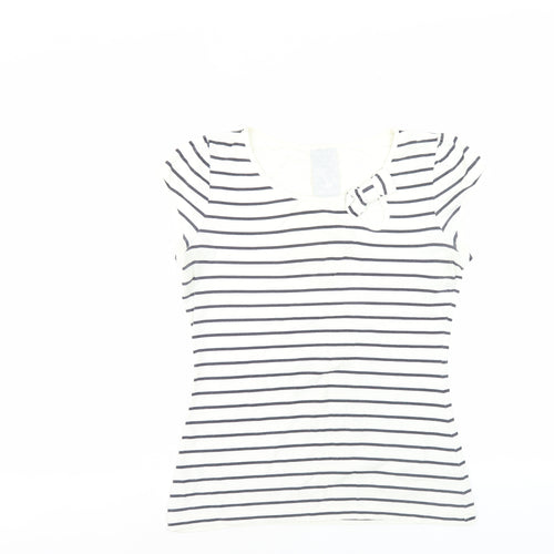 Next Women's White Striped T-Shirt - Size 12 Petites