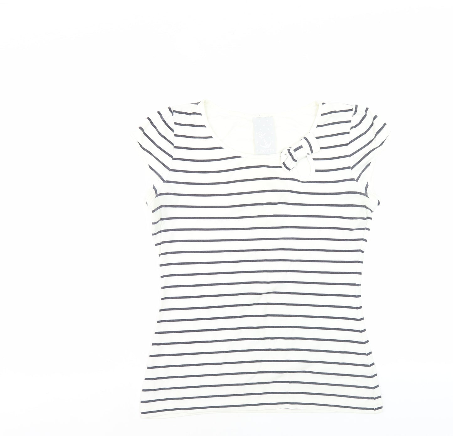 Next Women's White Striped T-Shirt - Size 12 Petites