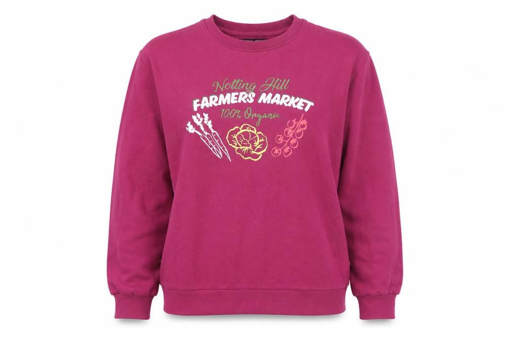 Front view of Threadbare Women's Purple Graphic Sweatshirt, size 12