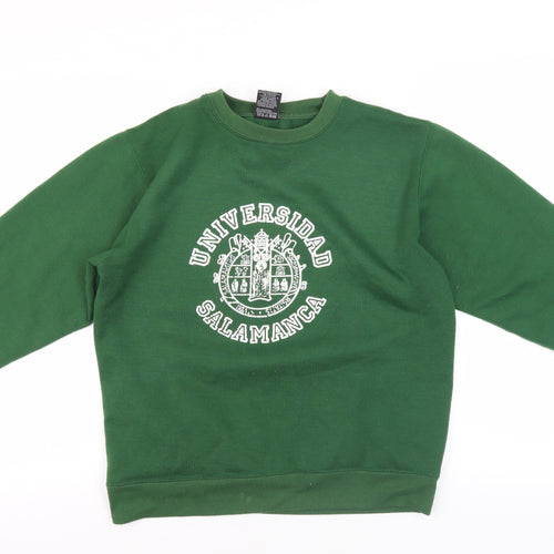 Valento Green Sweatshirt Unisex M Graphic Print Pullover