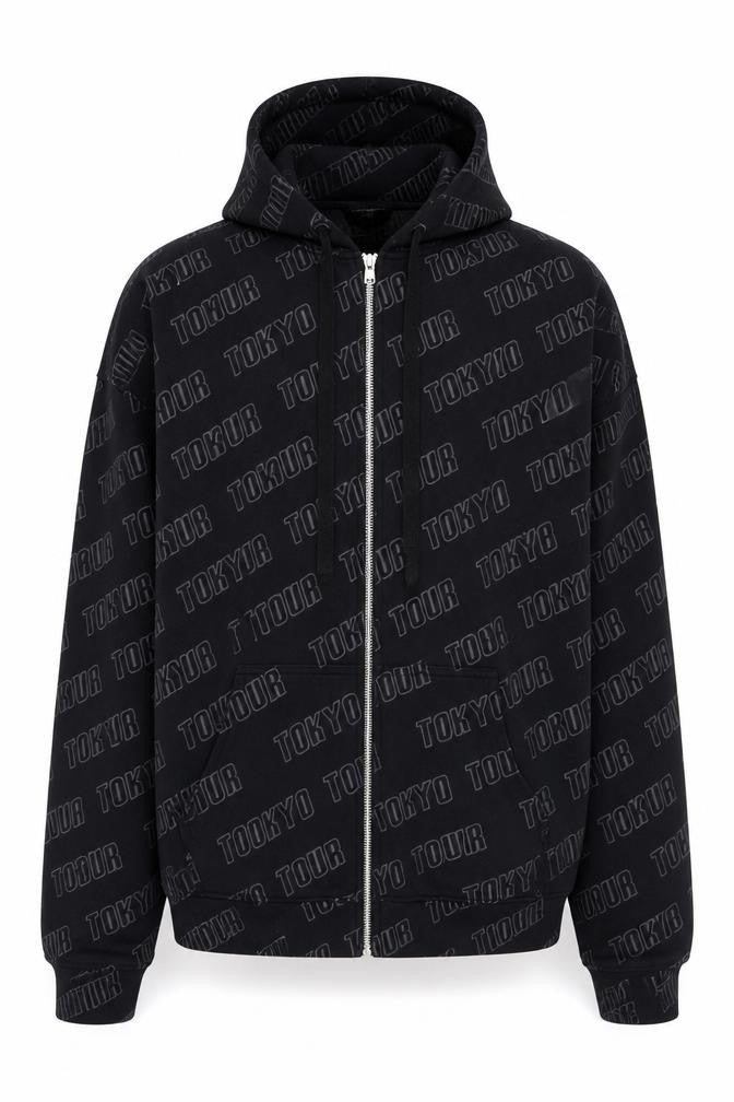Motel Men's Black Hooded Jacket, Size L - City Style