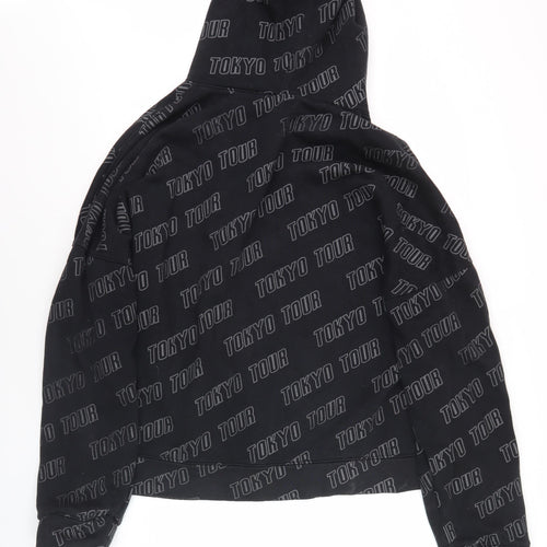 Motel Men's Black Hooded Jacket, Size L - City Style