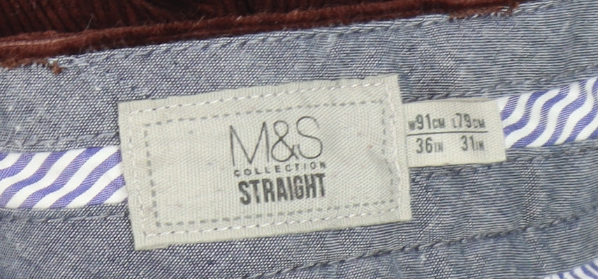 Marks and Spencer Men’s Brown Corduroy Trousers 36R