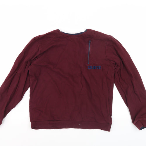 Y&F Boys Red Sweatshirt 13-14 Years with Chest Zip Accent