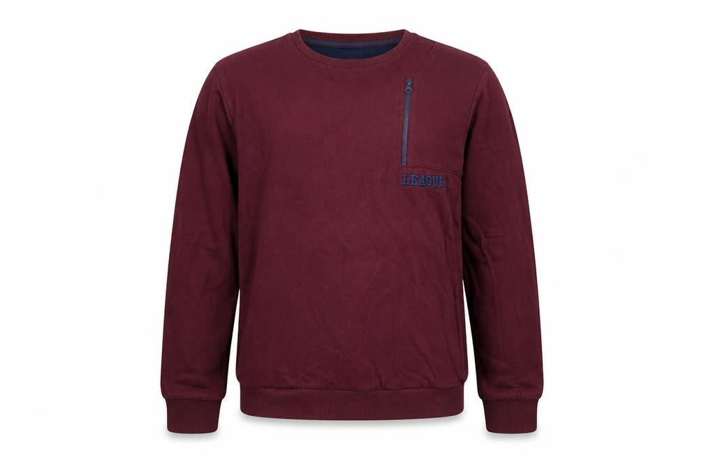 Y&F Boys Red Sweatshirt 13-14 Years with Chest Zip Accent